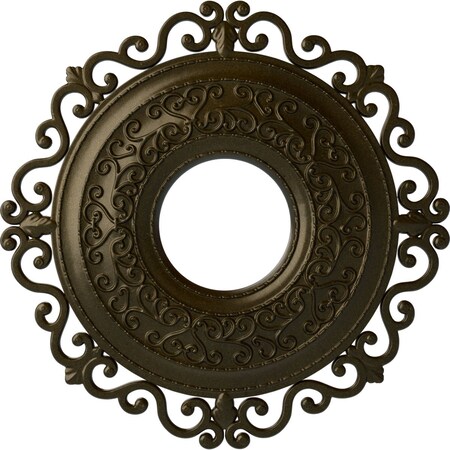 Ekena Millwork Orrington Ceiling Medallion (Fits Canopies up to 6 1/4"), 22"OD x 6 1/4"ID x 1 3/4"P, Green Gold CM22ORGGS